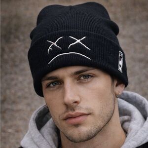 Brand New!! Sad/dead face beanie